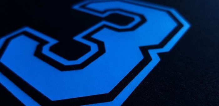 Blue PU HTV for garment decoration sport number