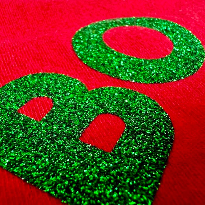 Green glitter heat transfer vinyl