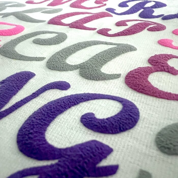 3D Puff heat transfer Grey Fuchsia