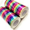 Rainbow holographic pattern vinyl-sparkle crystal self adhesive vinyl