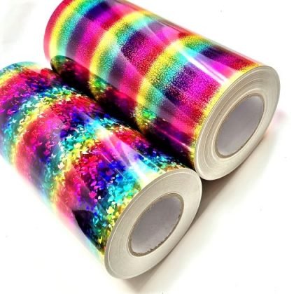 Rainbow holographic pattern vinyl-sparkle crystal self adhesive vinyl