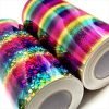 Rainbow holographic pattern vinyl-sparkle crystal