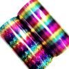 Rainbow holographic pattern vinyl-sparkle crystal