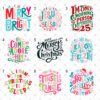 Christmas Merry Bright iron on Merry christmas DTF heat transfer print iron on
