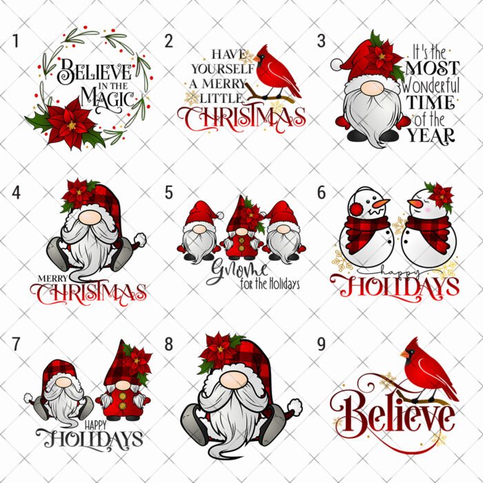 christmas9 Gnome Christmas DTF heat transfer print iron on