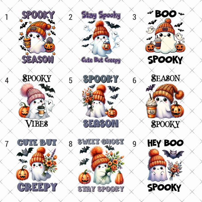 hallo3-1 Spooky Ghost Halloween DTF Print heat transfer iron on