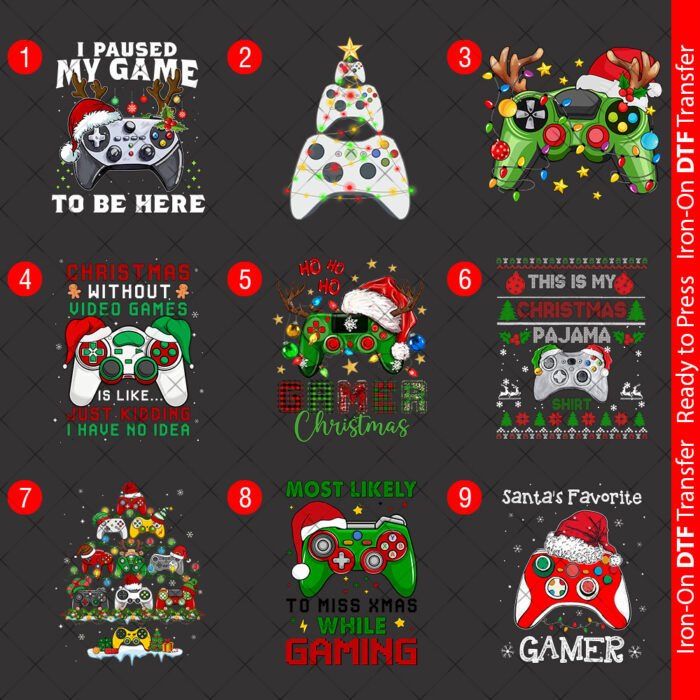 DTF for gamers on christmas t-shirt decoration
