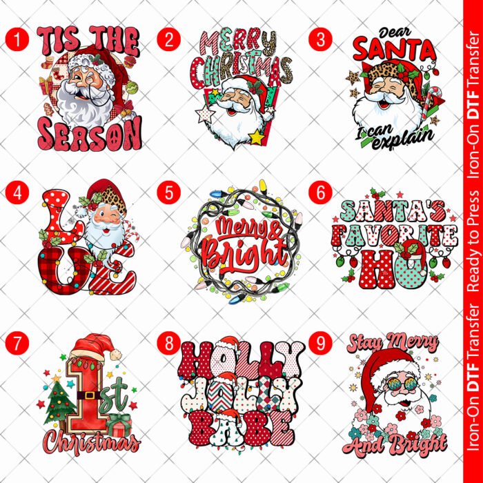 christmas-1 Santa DTF transfer Christmas iron on ready to press