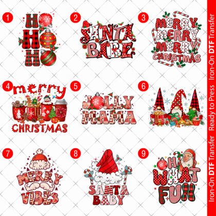 Ho Ho Ho DTF iron on transfer ready to press