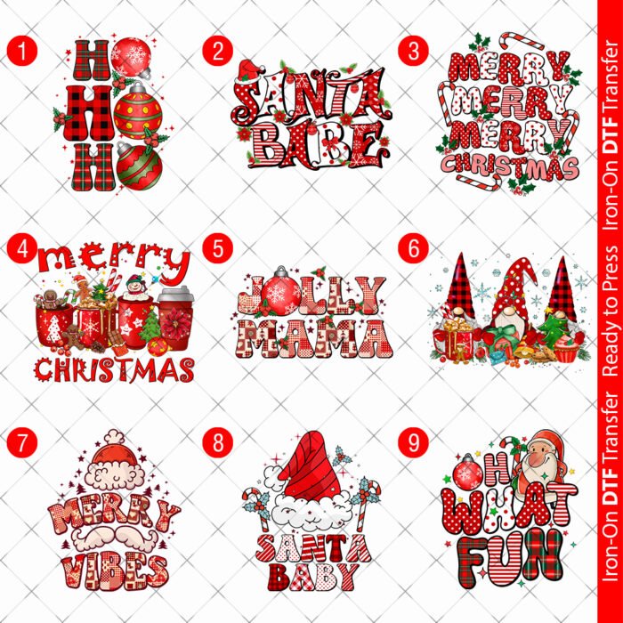 christmas-2 Ho Ho Ho DTF iron on transfer ready to press