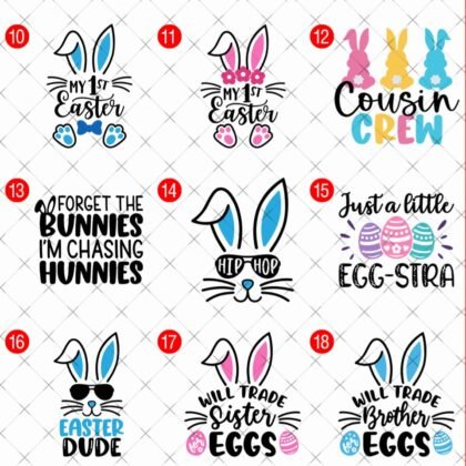 Easter Bunny DTF transfers for t-shirt decoration