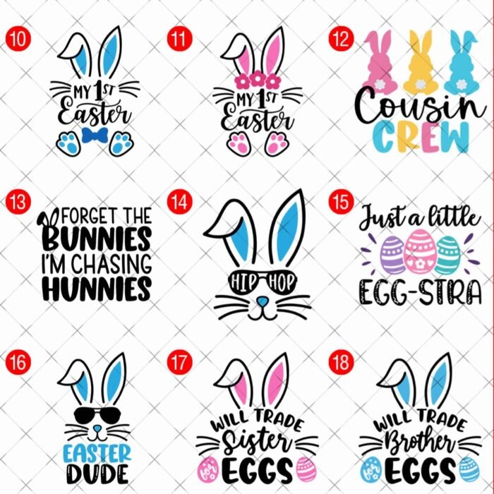 Easter2 website Easter Bunny DTF transfers for t-shirt decoration
