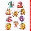 Funny Numbers DTF transfers for t-shirt decoration