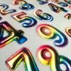 Foil Numbers DTF Transfers for t-shirt garment decoration