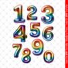 Foil Numbers DTF Transfers for t-shirt garment
