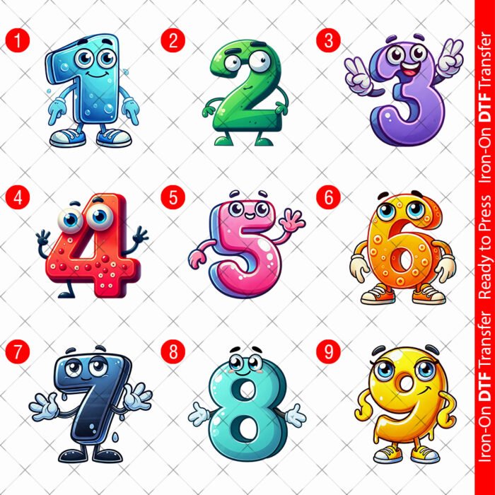 Funny Number dtf iron on transfer t-shirt